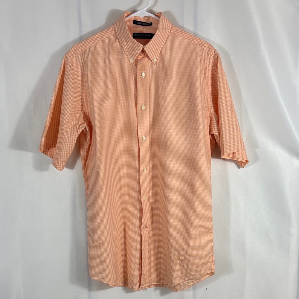 Daniel Cremieux Orange Gingham Short-Sleeve Button-Down Shirt